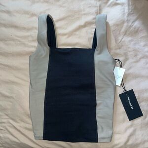 NEW YPB tan and black activewear top